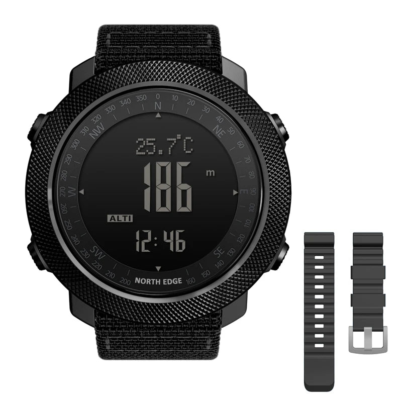 NORTH EDGE Men's sport Digital watch Hours Running Swimming Military Army watches Altimeter Barometer Compass waterproof 50m - Alpine Outdoor Supplies and More