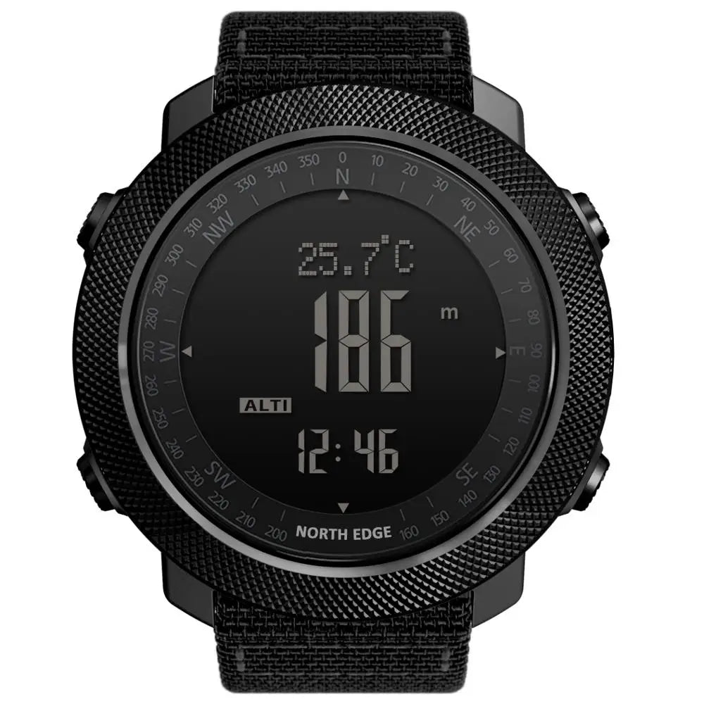 NORTH EDGE Men's sport Digital watch Hours Running Swimming Military Army watches Altimeter Barometer Compass waterproof 50m - Alpine Outdoor Supplies and More