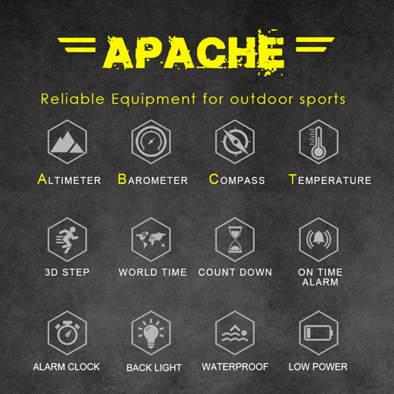 NORTH EDGE Men's sport Digital watch Hours Running Swimming Military Army watches Altimeter Barometer Compass waterproof 50m - Alpine Outdoor Supplies and More