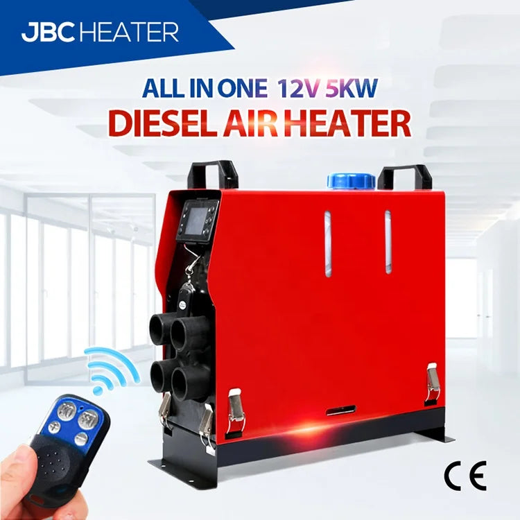 LCD Digital Remote Control JBC Heater 12V/24V 5KW All-in-One Diesel Air Parking Heater for Cars Trucks RVs-CE & RoHS Certified - Alpine Outdoor Supplies and More