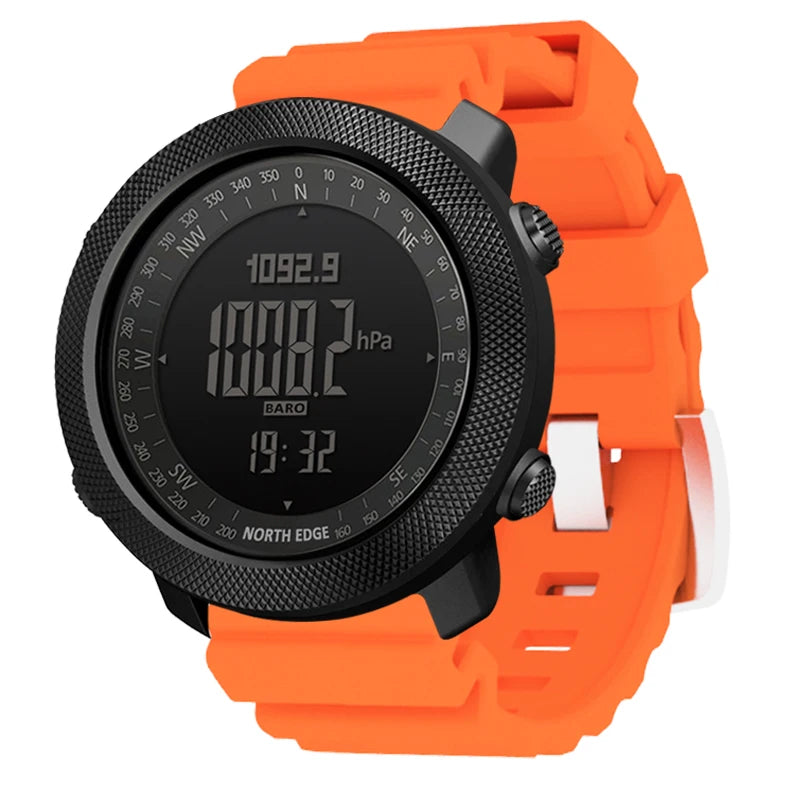 NORTH EDGE Men's sport Digital watch Hours Running Swimming Military Army watches Altimeter Barometer Compass waterproof 50m - Alpine Outdoor Supplies and More