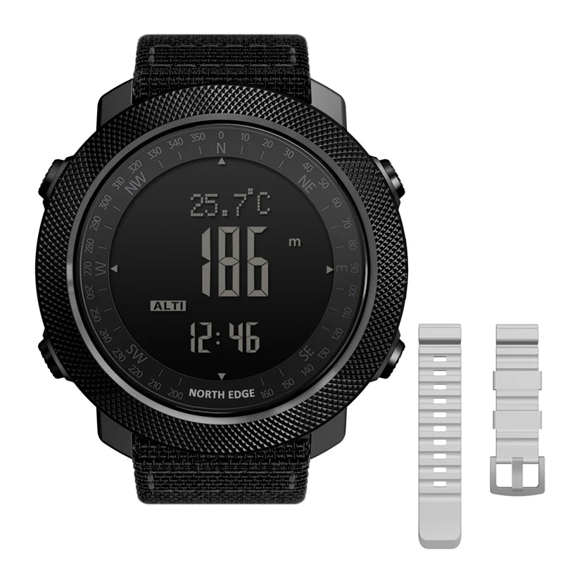 NORTH EDGE Men's sport Digital watch Hours Running Swimming Military Army watches Altimeter Barometer Compass waterproof 50m - Alpine Outdoor Supplies and More