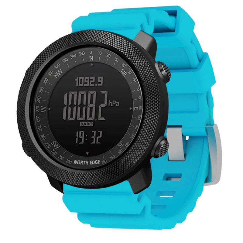 NORTH EDGE Men's sport Digital watch Hours Running Swimming Military Army watches Altimeter Barometer Compass waterproof 50m - Alpine Outdoor Supplies and More