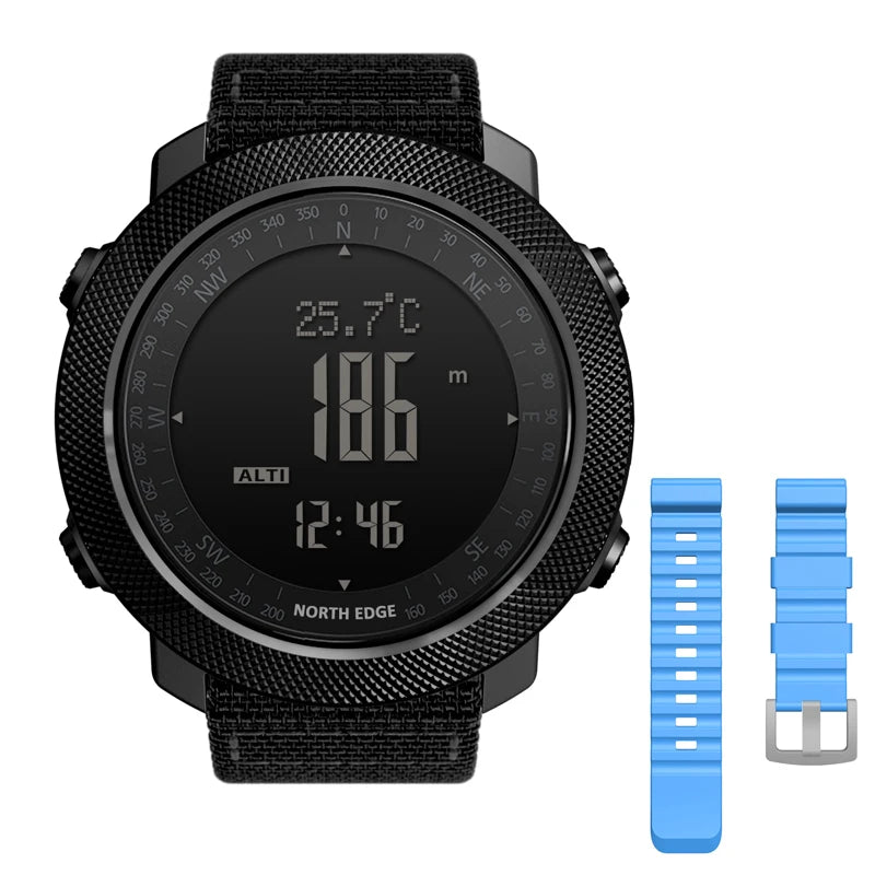 NORTH EDGE Men's sport Digital watch Hours Running Swimming Military Army watches Altimeter Barometer Compass waterproof 50m - Alpine Outdoor Supplies and More