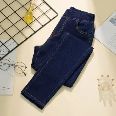 New Elastic waist Woman Vintage Jeans Clothes S-6XL Full Length