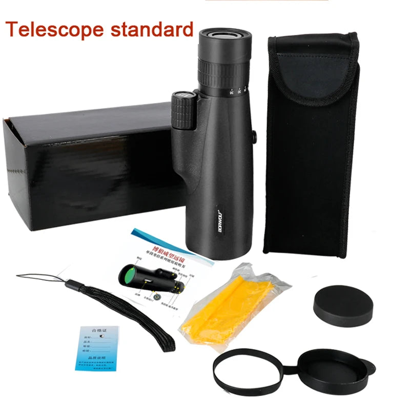 36X50 Monocular  HD Light Night Vision Bak4 PrismTelescope  with Phone Clip Tripod