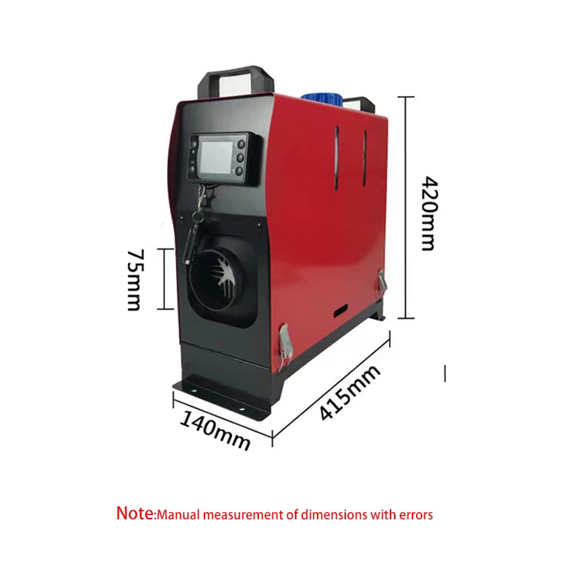 Alpine Outdoor Supplies 12V 8KW diesel car heater with LCD monitor, compact all-in-one parking warmer for trucks and buses.