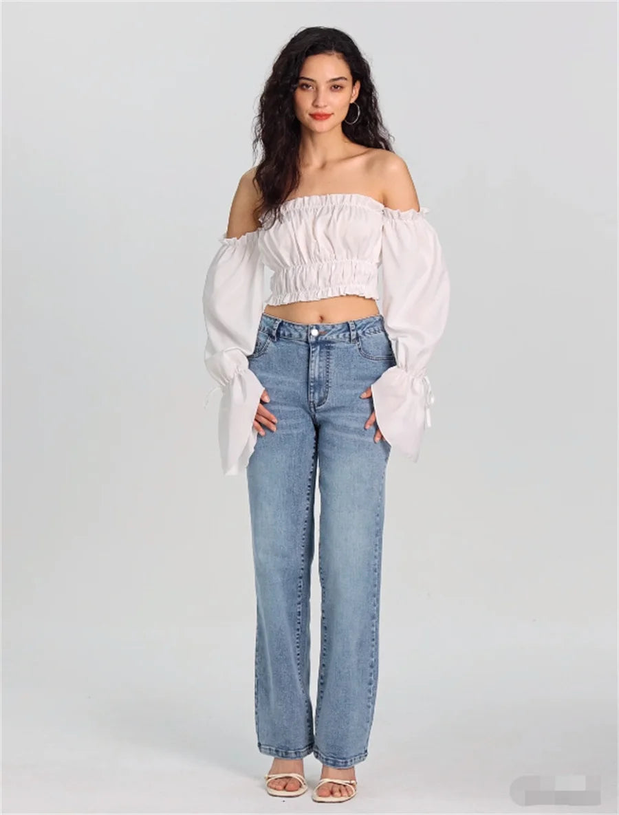 Mid Waisted Jeans Women's Spring Autumn Fashion