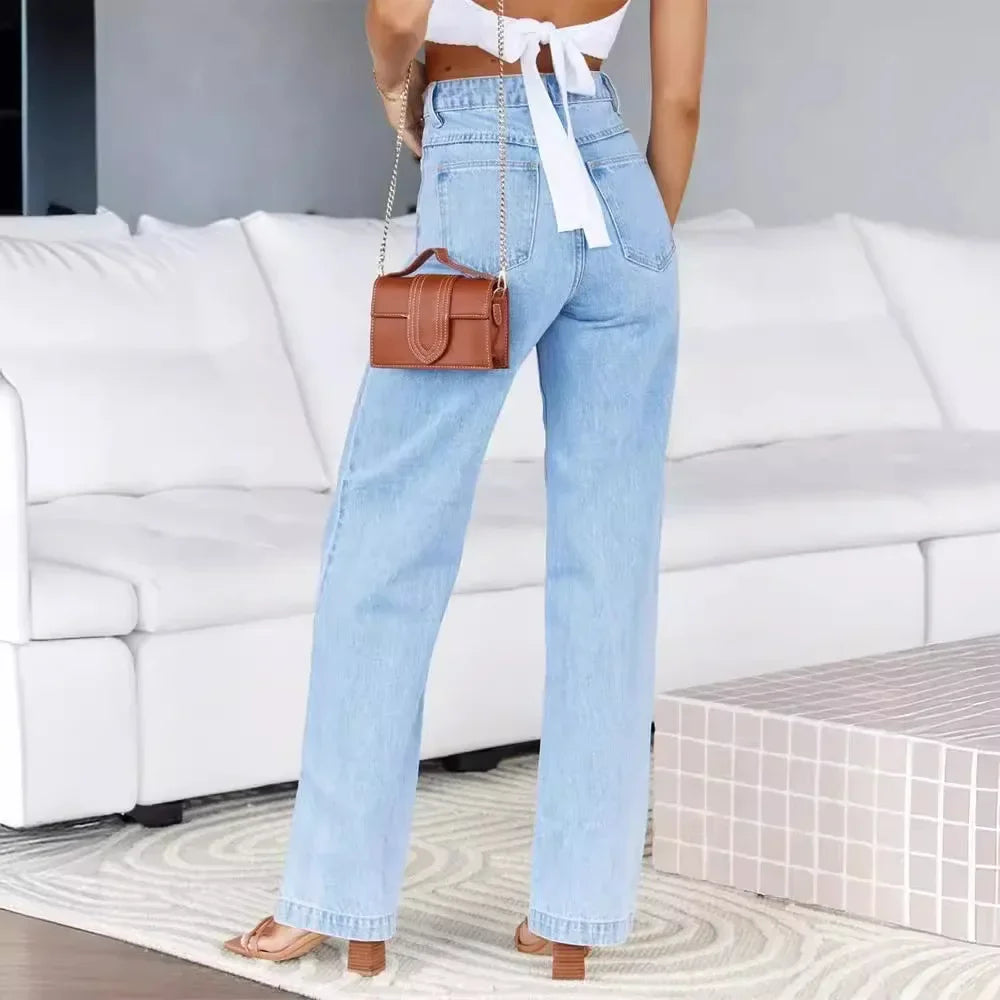 Summer High-waist Distressed High Waisted Jeans