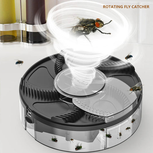 Automatic Flycatcher USB Rechargeable Pest Catcher Electric Fly Trap Indoor Outdoor