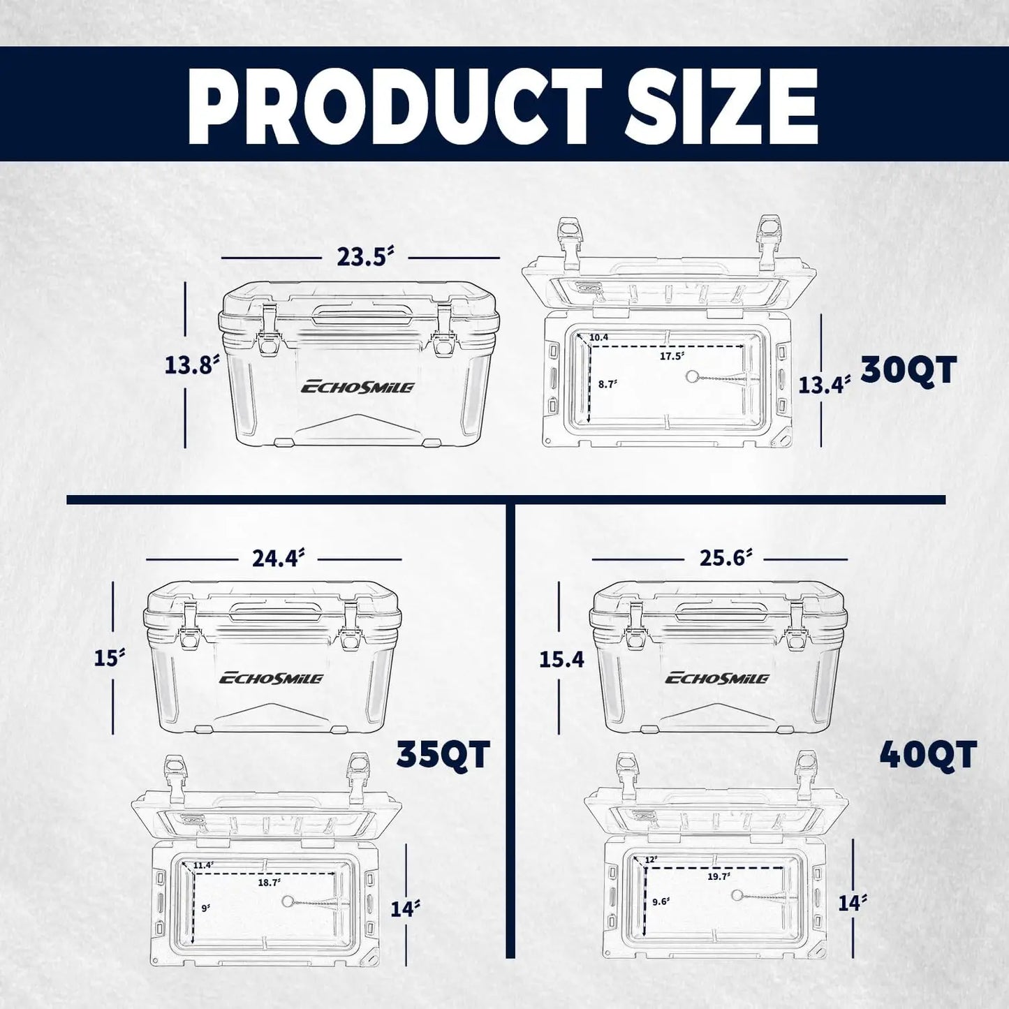 Cooler, 5 Days Ice Cooler, Suited for BBQ, camping, fishing, and RV's