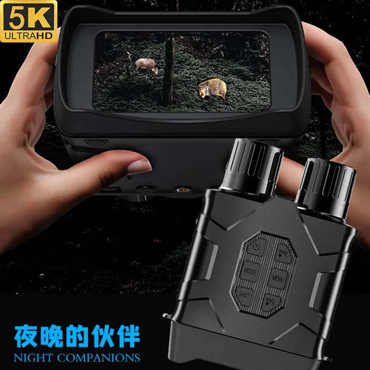 WiFi Binoculars 5K UHD Night Vision 4Inch Screen,10X Digital Zoom Low/No Light Vision Telescope