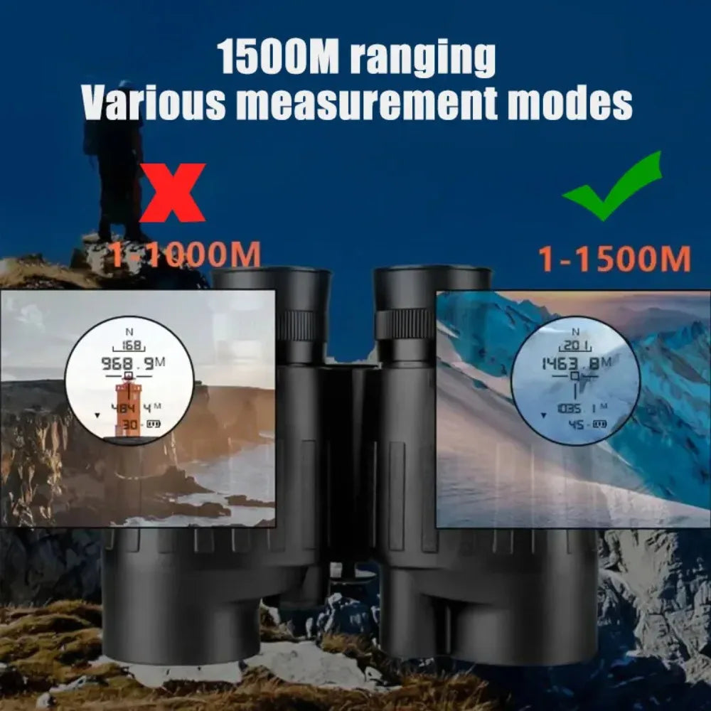 Alpine Outdoor Supplies 8x40 binoculars with 40mm FMC lens, waterproof HD bird watching telescope with rangefinder and compass.