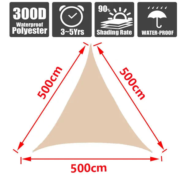 3x5m3x6m4x5m Waterproof Sunshade 300D Shade Protection Shade Sail Awning Camping Shade Cloth Large Outdoor Canopy Garden Yard