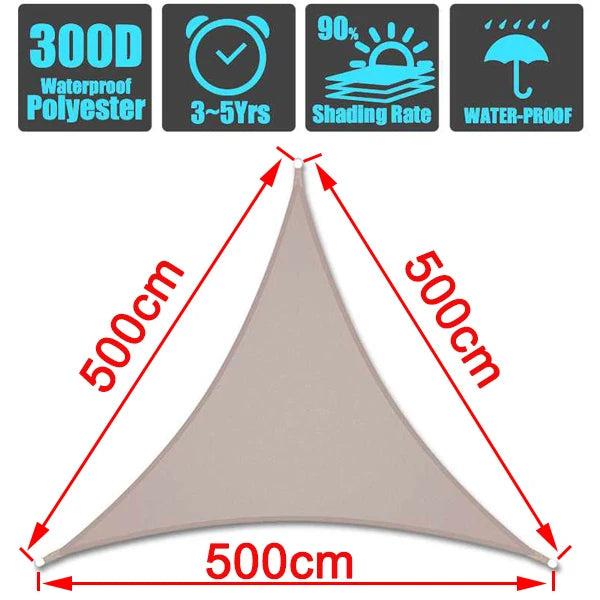 3x5m3x6m4x5m Waterproof Sunshade 300D Shade Protection Shade Sail Awning Camping Shade Cloth Large Outdoor Canopy Garden Yard