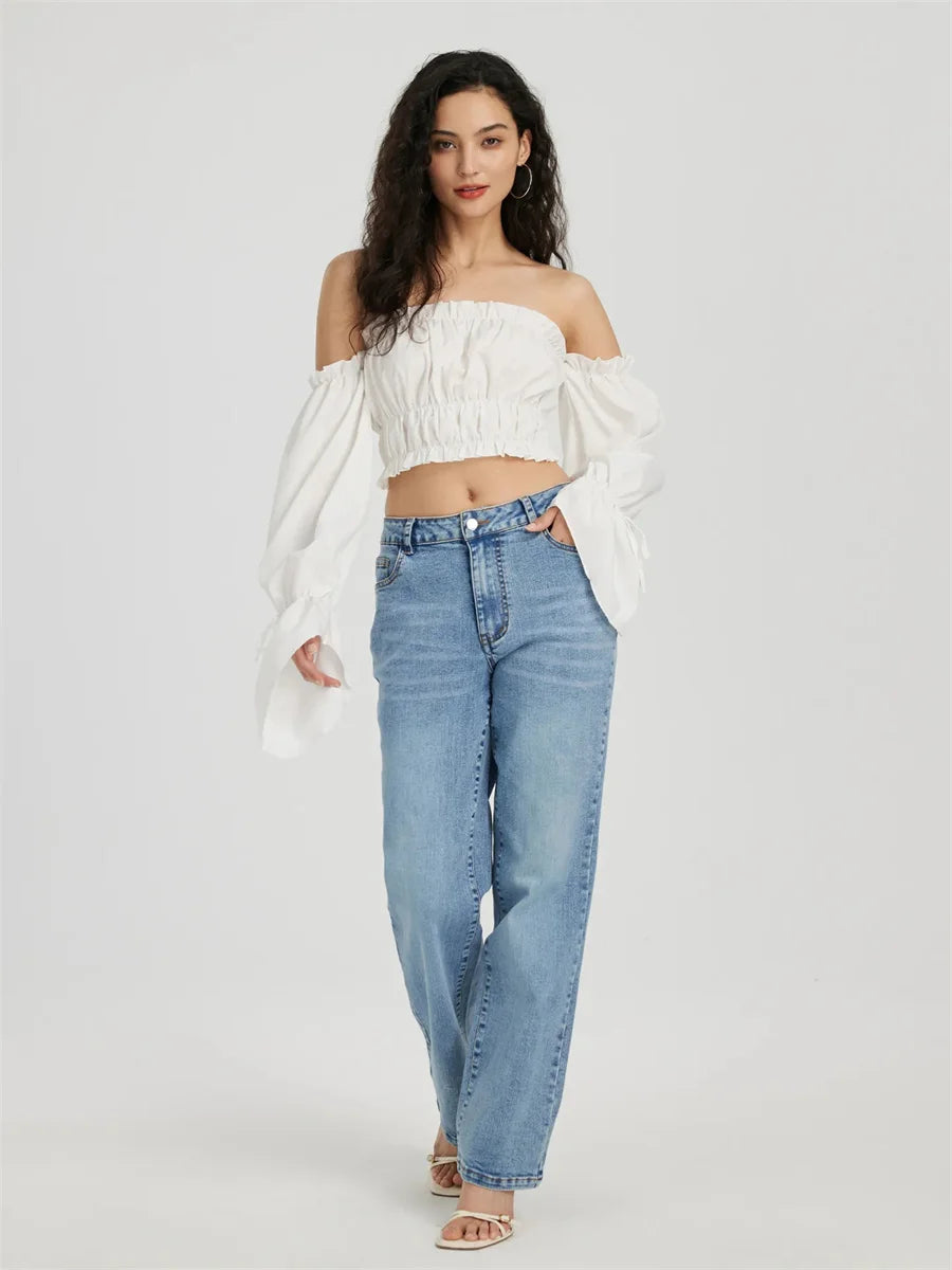 Mid Waisted Jeans Women's Spring Autumn Fashion