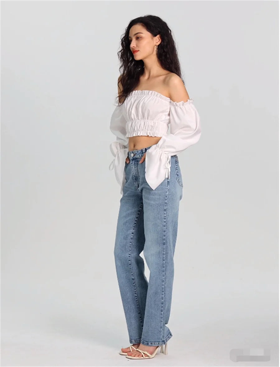 Mid Waisted Jeans Women's Spring Autumn Fashion