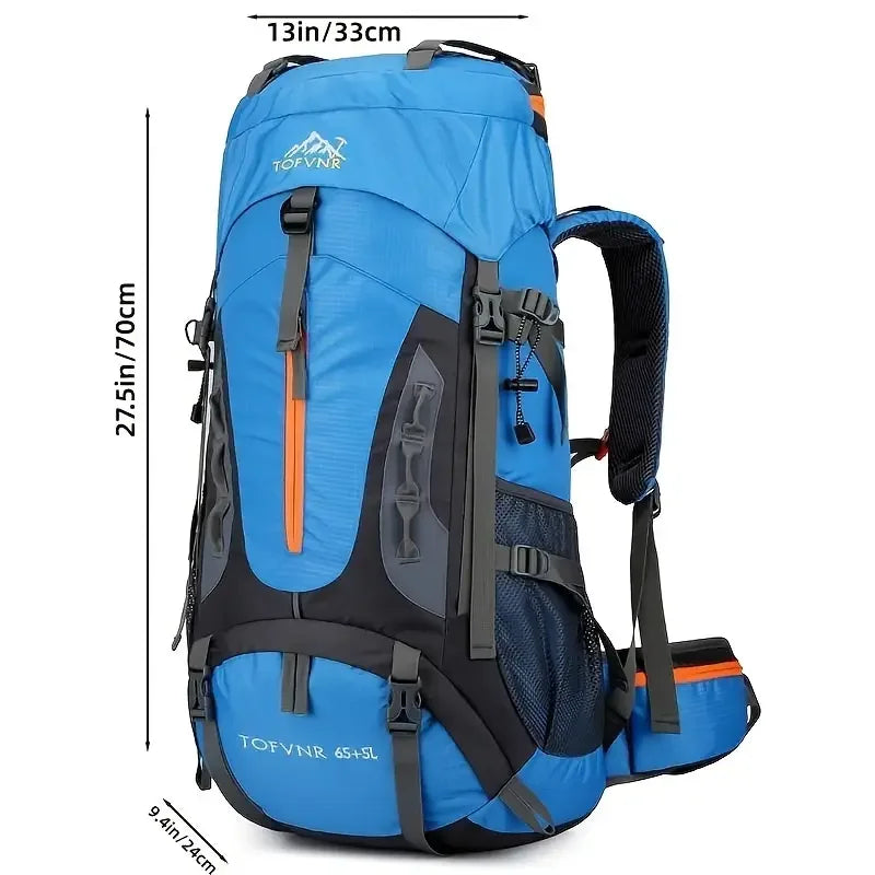 Large Capacity Backpack, Outdoor Waterproof Bag For Mountaineering Hiking Travel