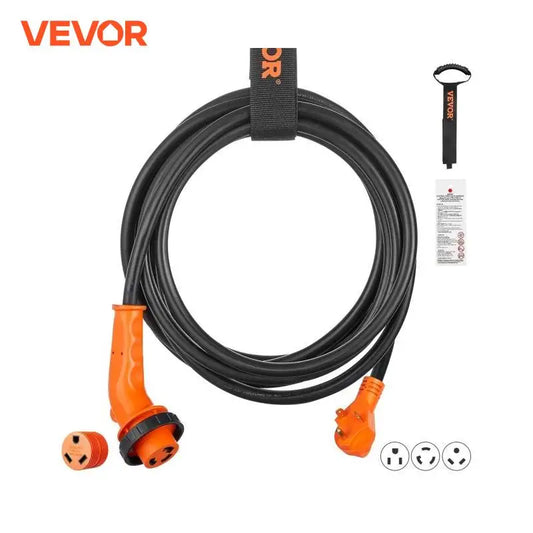 30A/50A RV Power Cord 15/25/30/50 Feet Heavy Duty Generator Cord with LED Indicator Handle