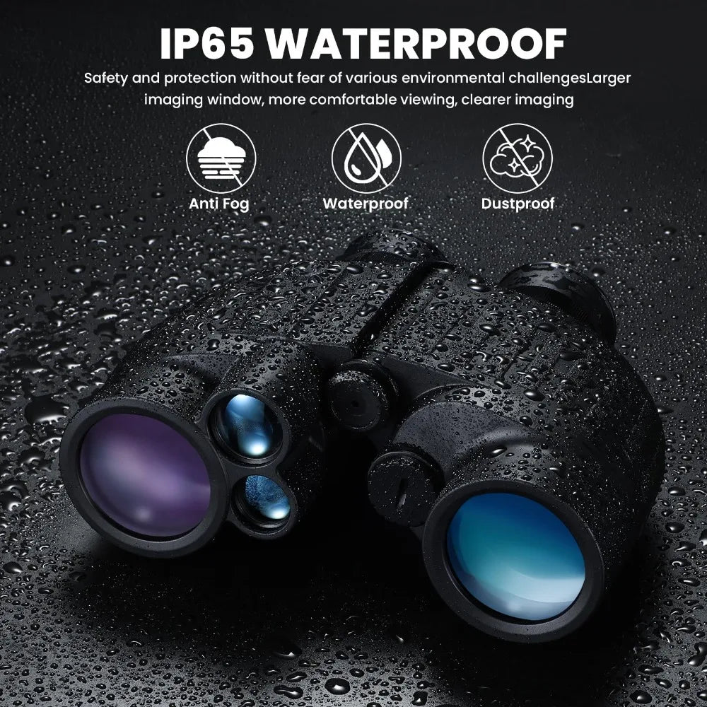 Alpine Outdoor Supplies 8x40 binoculars with 40mm FMC lens, waterproof, HD view, rangefinder, and compass for bird watching and hunting