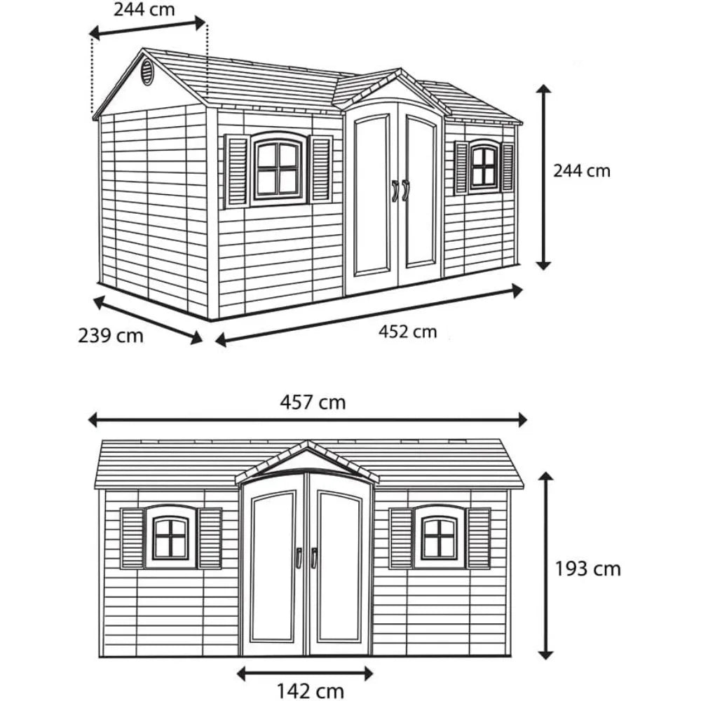 Outdoor Storage Shed 8 X 15 FT, Shed and Lockable Steel-Reinforced Doors for Added Security Protection