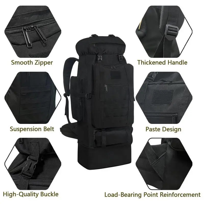 Travel Backpack Camping Large Capacity Pack, Waterproof Backpacking Bag For Climbing Camping Cycling