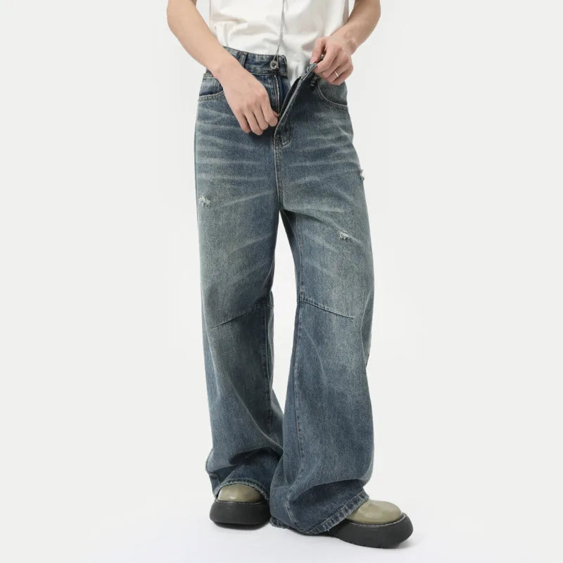 American Style Men's Denim Pants Washing Fashion Loose