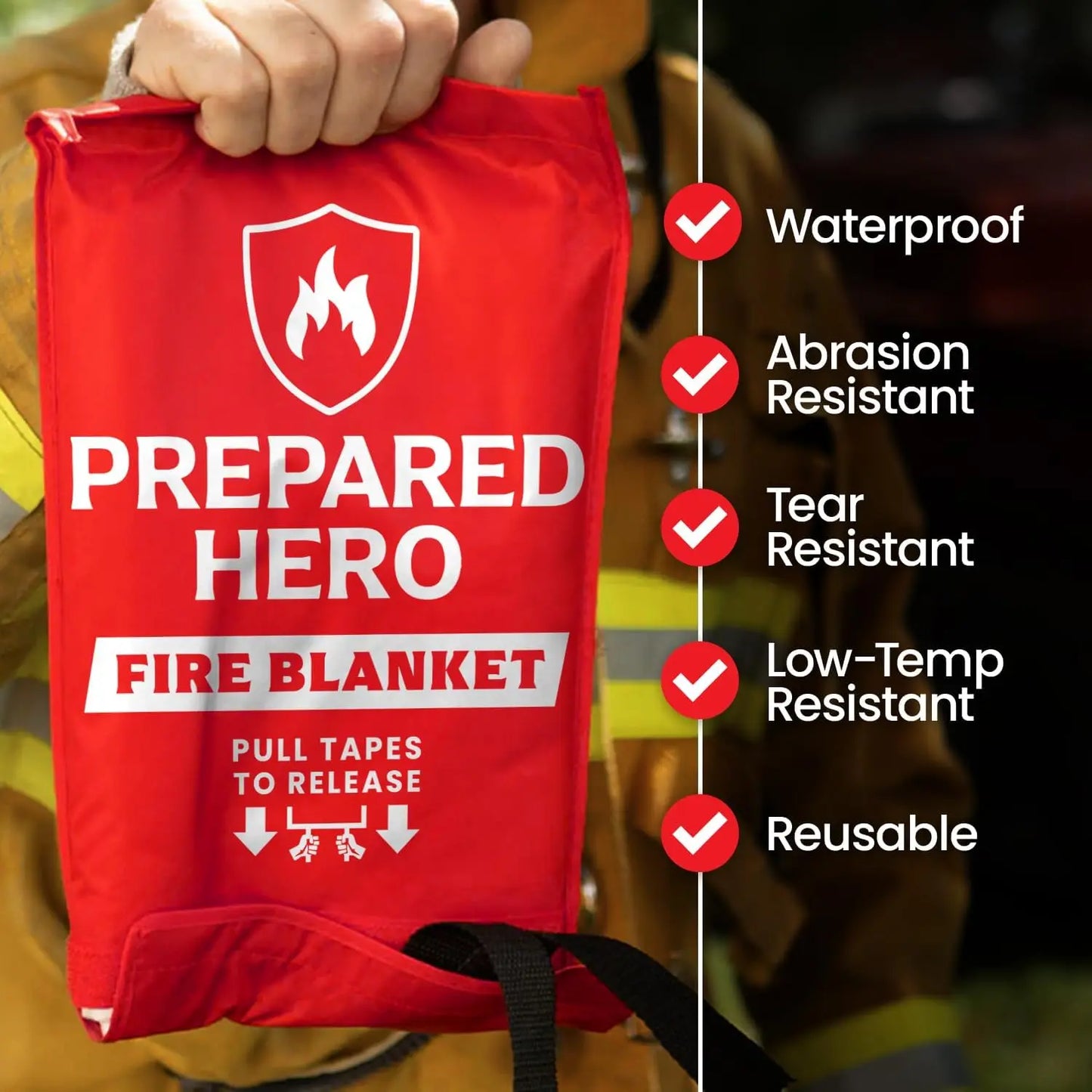 Hero Emergency Fire Blanket - 8 Pack - Fire Suppression Blanket for Kitchen, 40” x 40” Fire Blanket for Home