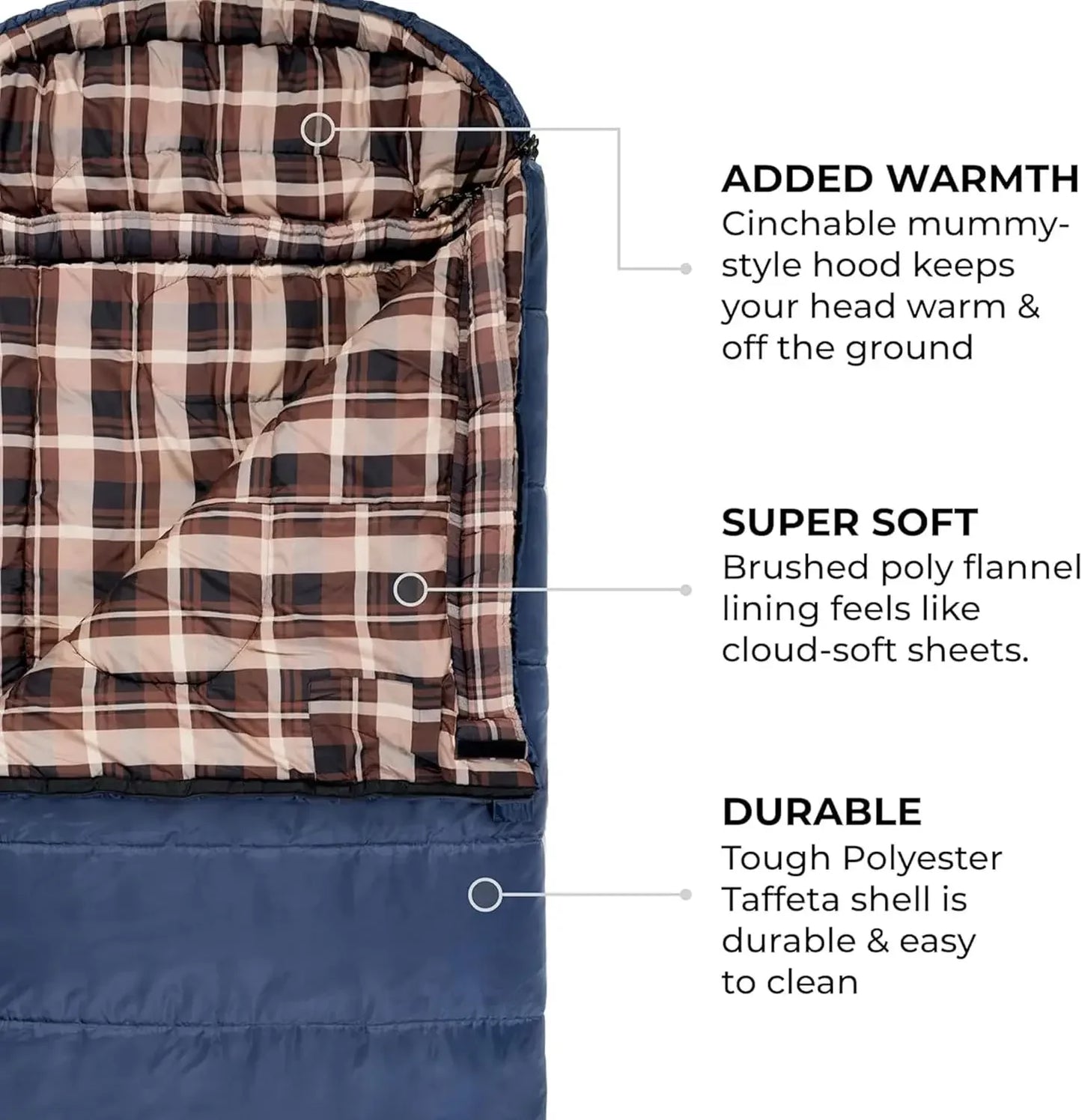 Sleeping Bag for Adults and Kids. Durable and Warm