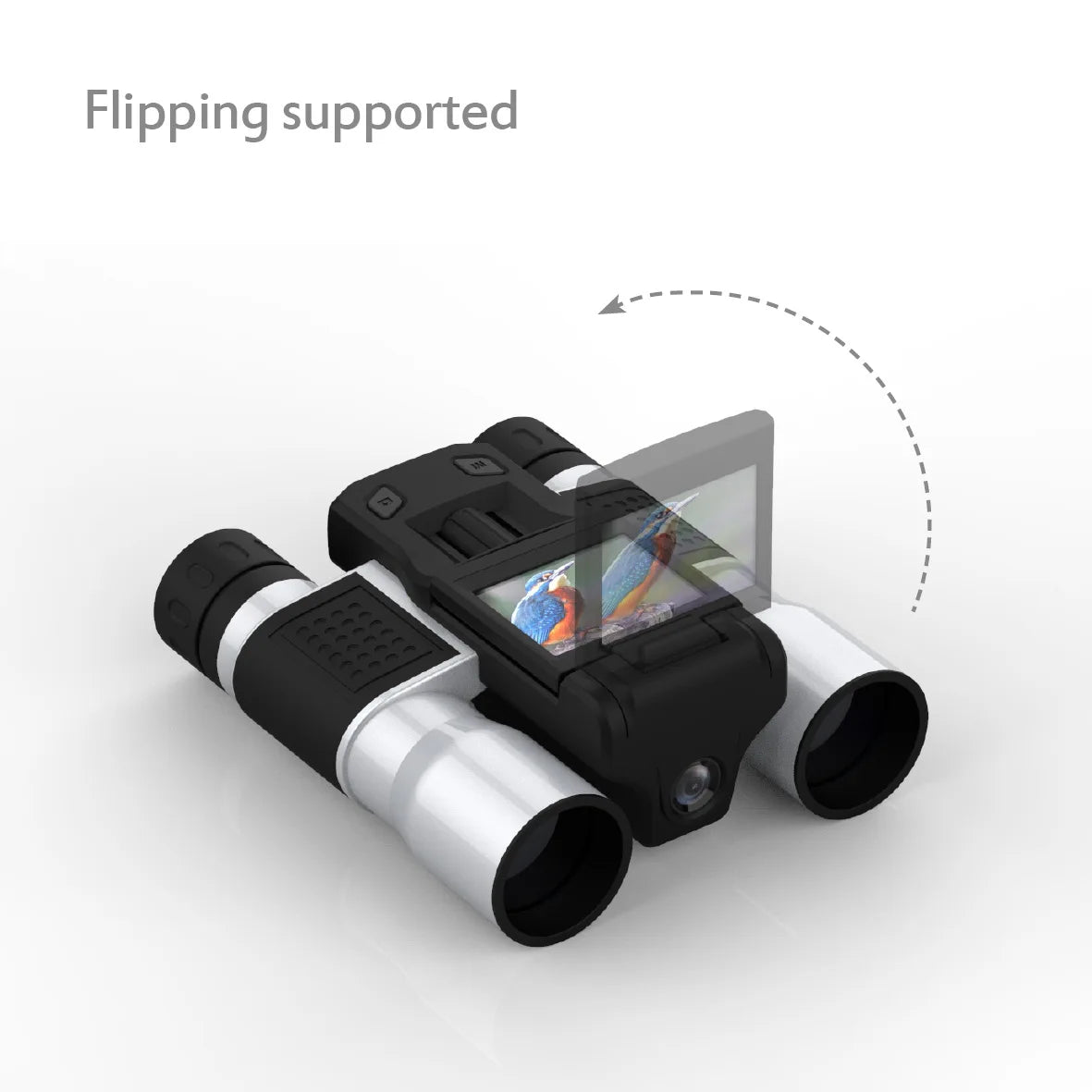 Alpine Outdoor Supplies 2-in-1 digital camera, 12x32 zoom binoculars, 1080P HD LCD display, rotating 270°, versatile optical device