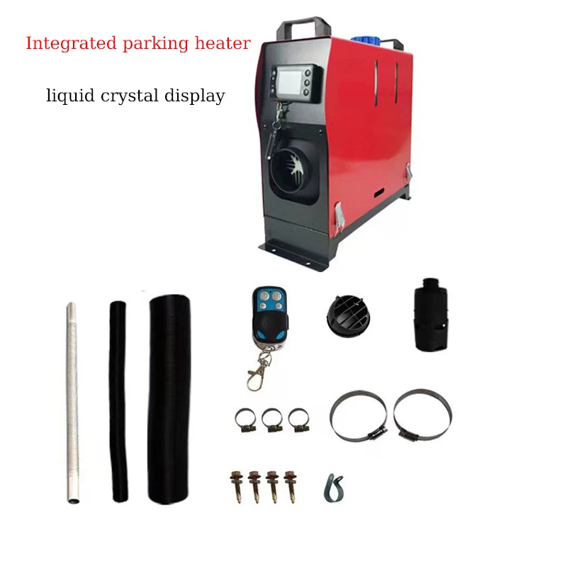 Alpine Outdoor Supplies 12V 8KW diesel car heater with LCD monitor, parking warmer, compact design for trucks and buses.