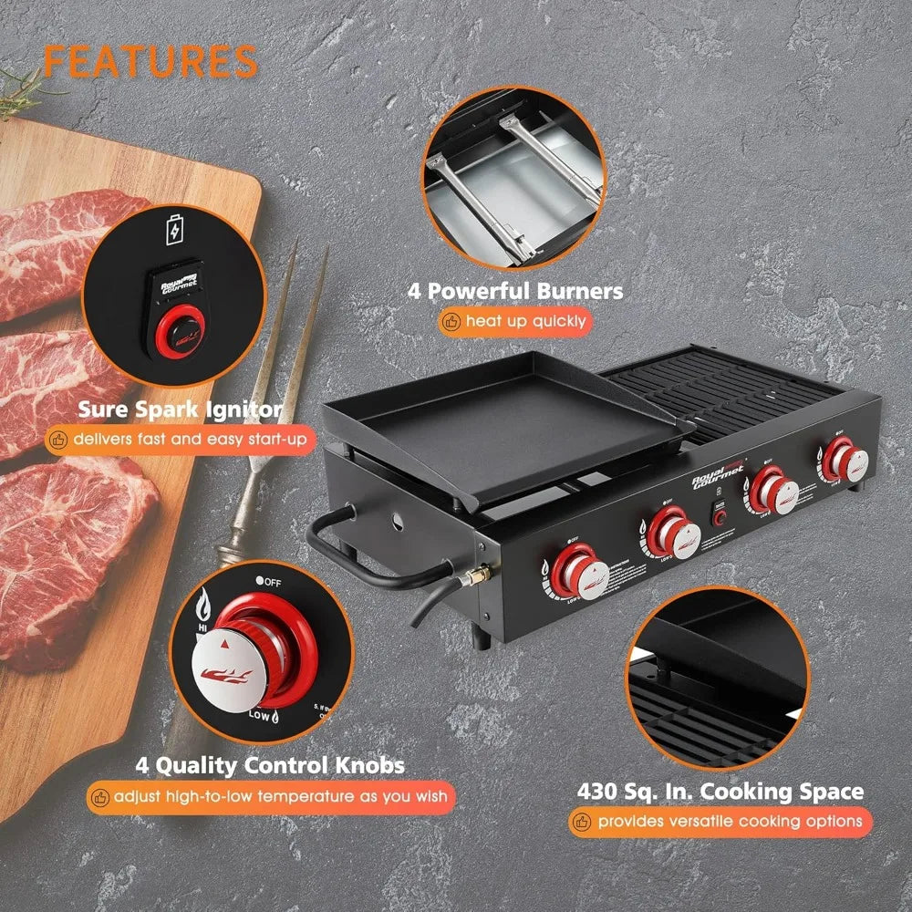 4-Burner Tailgater Grill & Griddle Combo