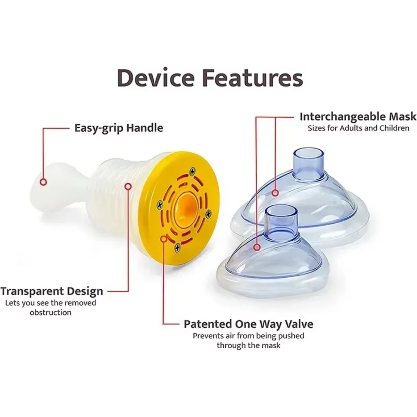 Emergency  Device Breath Trainer Anti  Travel  Choking Rescue Device  Adult and Children