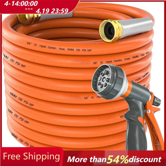 Garden Hose, 50 Ft X 5/8 in Heavy Duty, Flexible and Lightweight Water Hoses