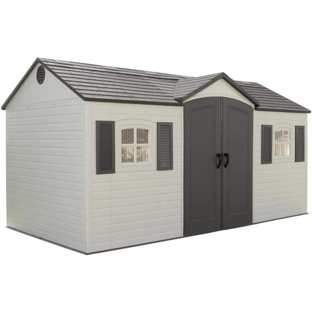 Outdoor Storage Shed 8 X 15 FT, Shed and Lockable Steel-Reinforced Doors for Added Security Protection