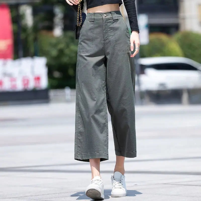 High Waist Wide Leg Pants Women's Spring And Autumn