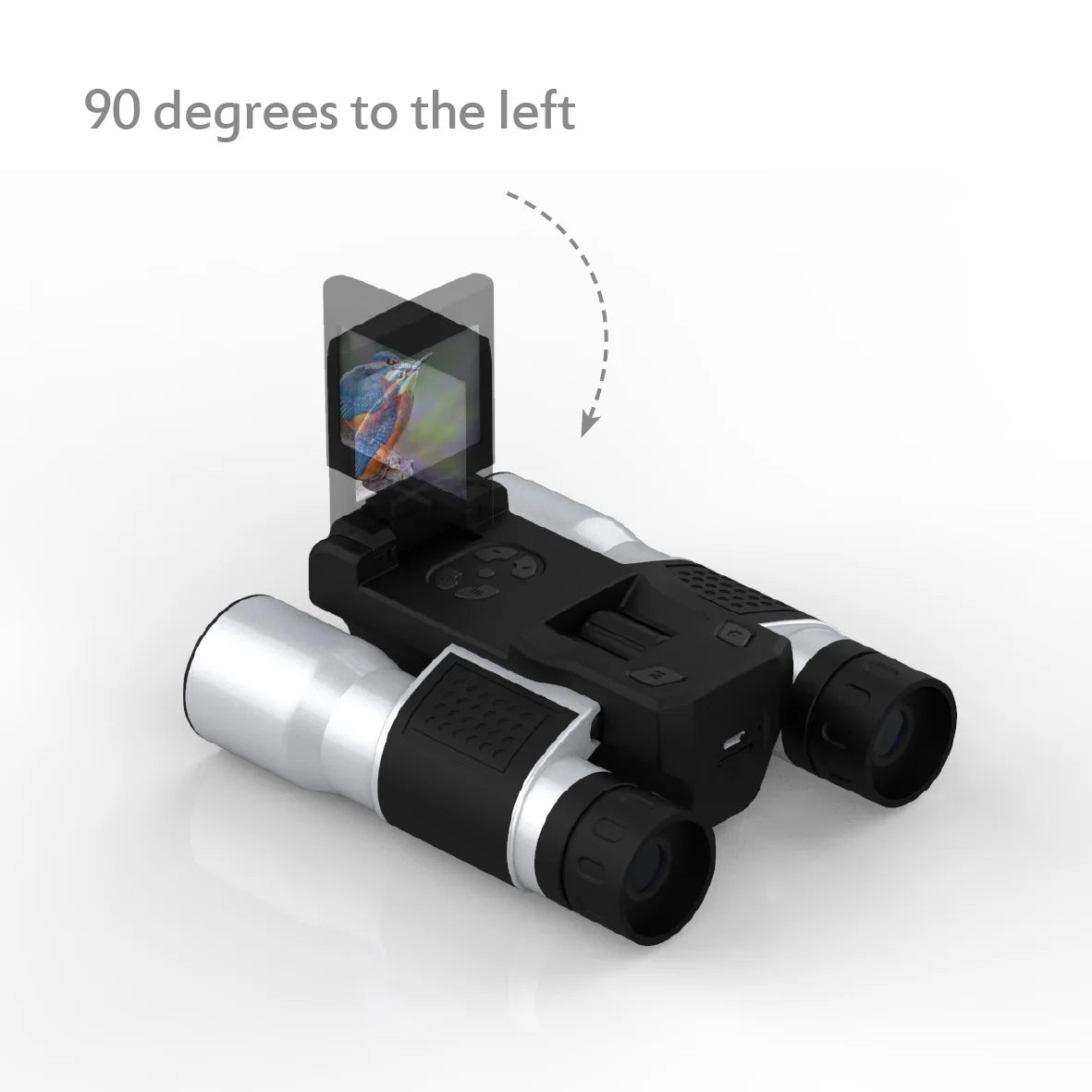 Alpine Outdoor Supplies 2-in-1 digital camera and binoculars with 12x32 optical zoom, 1080P HD LCD display, and 270° rotating view