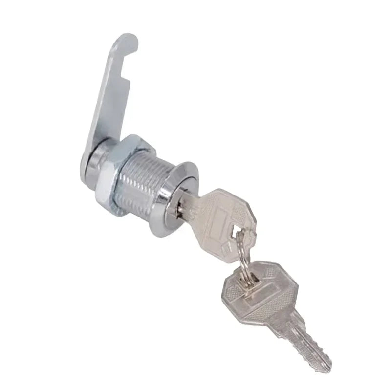 Metal cylinder cam lock with keys, suitable for cabinets, mailboxes, and drawers in 16mm to 30mm sizes by Alpine Outdoor Supplies