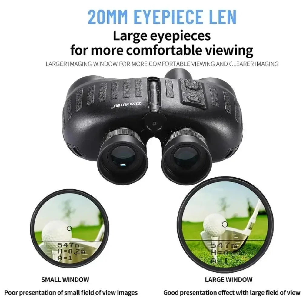 Alpine Outdoor Supplies 8x40 binoculars with 40mm FMC lens, waterproof design, rangefinder, and compass for bird watching and hunting.