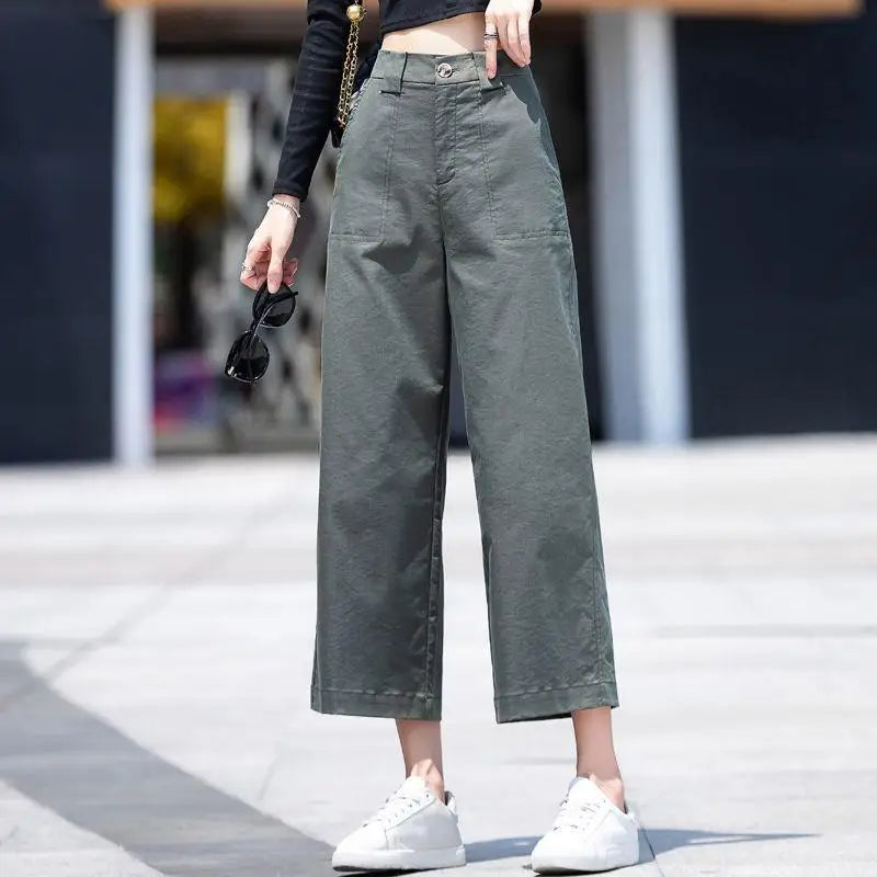 High Waist Wide Leg Pants Women's Spring And Autumn