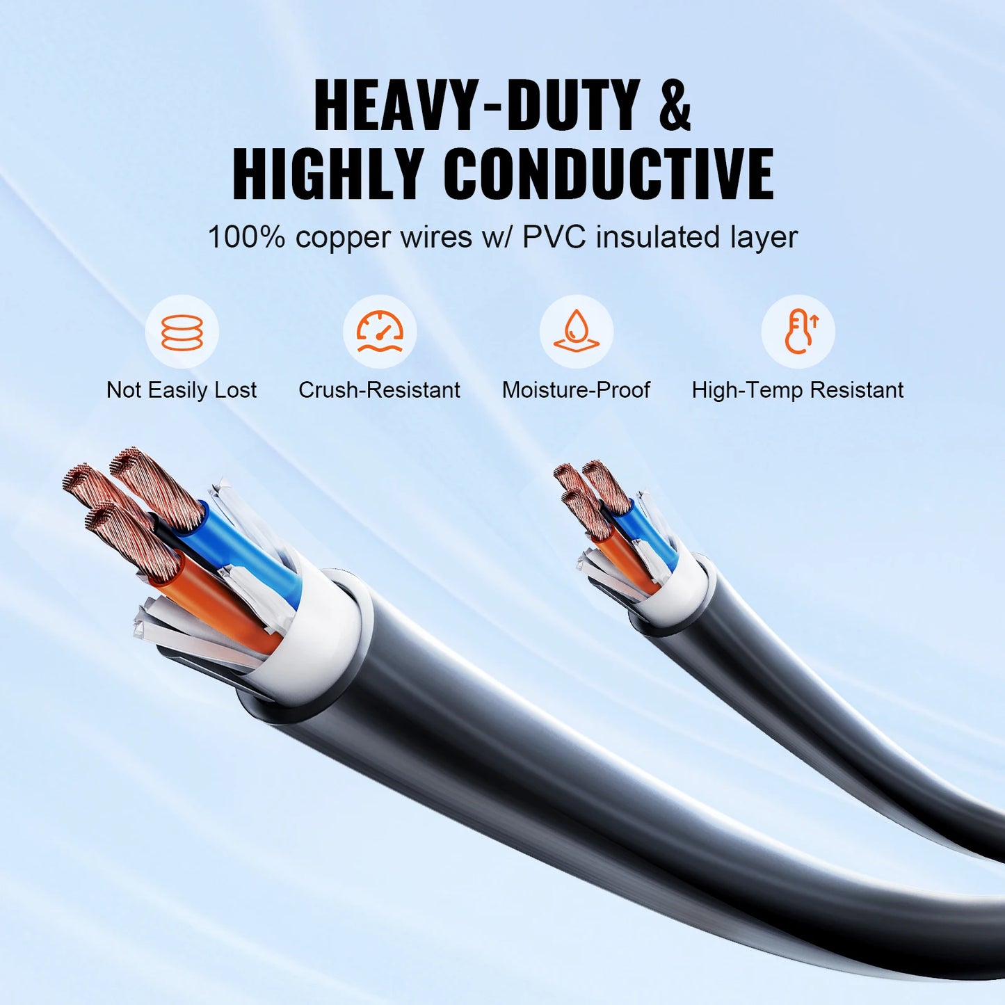 30A/50A RV Power Cord 15/25/30/50 Feet Heavy Duty Generator Cord with LED Indicator Handle