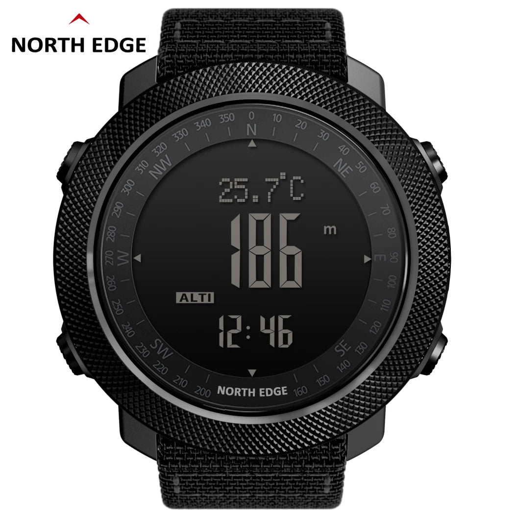 NORTH EDGE Men's sport Digital watch Hours Running Swimming Military Army watches Altimeter Barometer Compass waterproof 50m - Alpine Outdoor Supplies and More