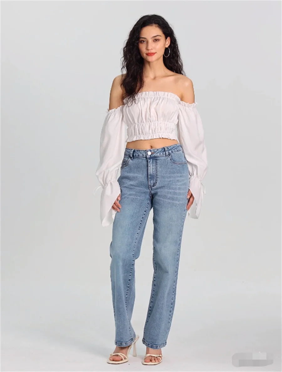 Mid Waisted Jeans Women's Spring Autumn Fashion