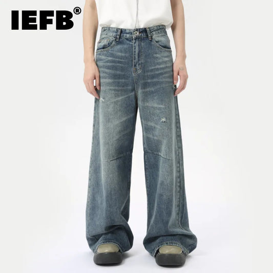 American Style Men's Denim Pants Washing Fashion Loose