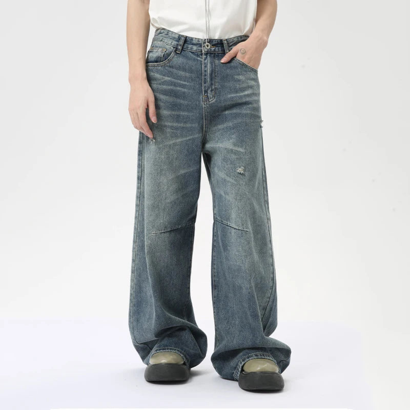 American Style Men's Denim Pants Washing Fashion Loose