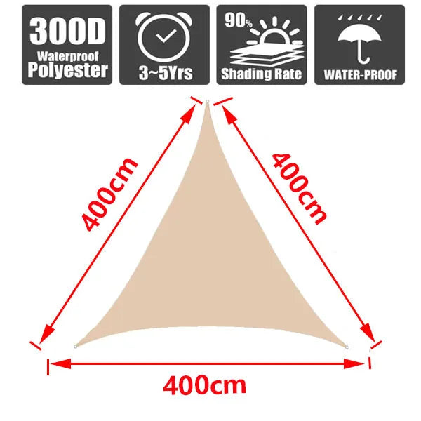 3x5m3x6m4x5m Waterproof Sunshade 300D Shade Protection Shade Sail Awning Camping Shade Cloth Large Outdoor Canopy Garden Yard