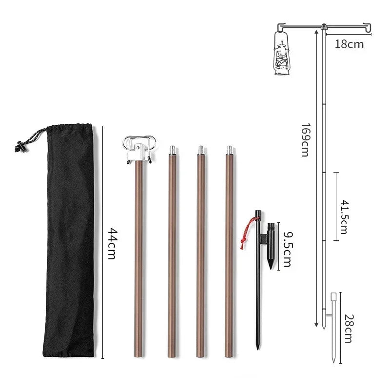 Camping Lamp Stand Hook Portable Folding