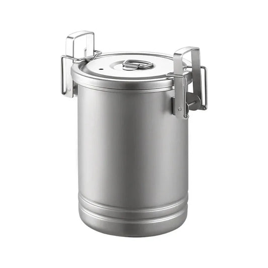 Alpine Outdoor Supplies stainless steel camping rice cooker and portable cookware for hiking and outdoor travel cooking.