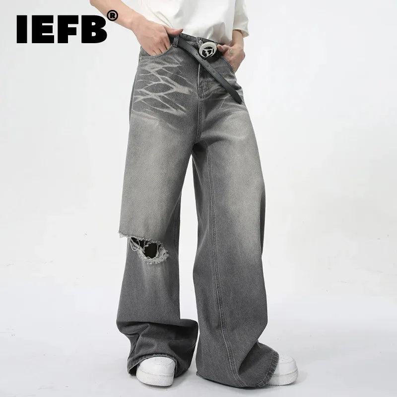 Summer Men's Wear New Jeans Straight Wide Leg Denim Pants Casual