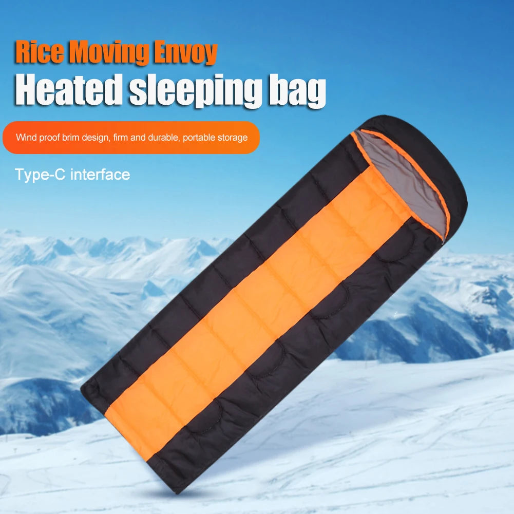 Winter Heating Sleeping Bag Type-C 5V Electric Heated Cushion 3-Level Temperature.